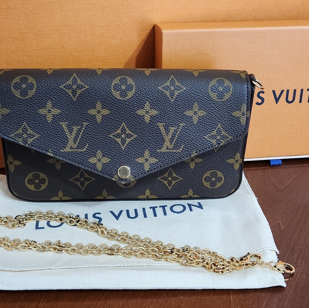 BNIB Louis-vuitton monogram felicie pochette Fushia